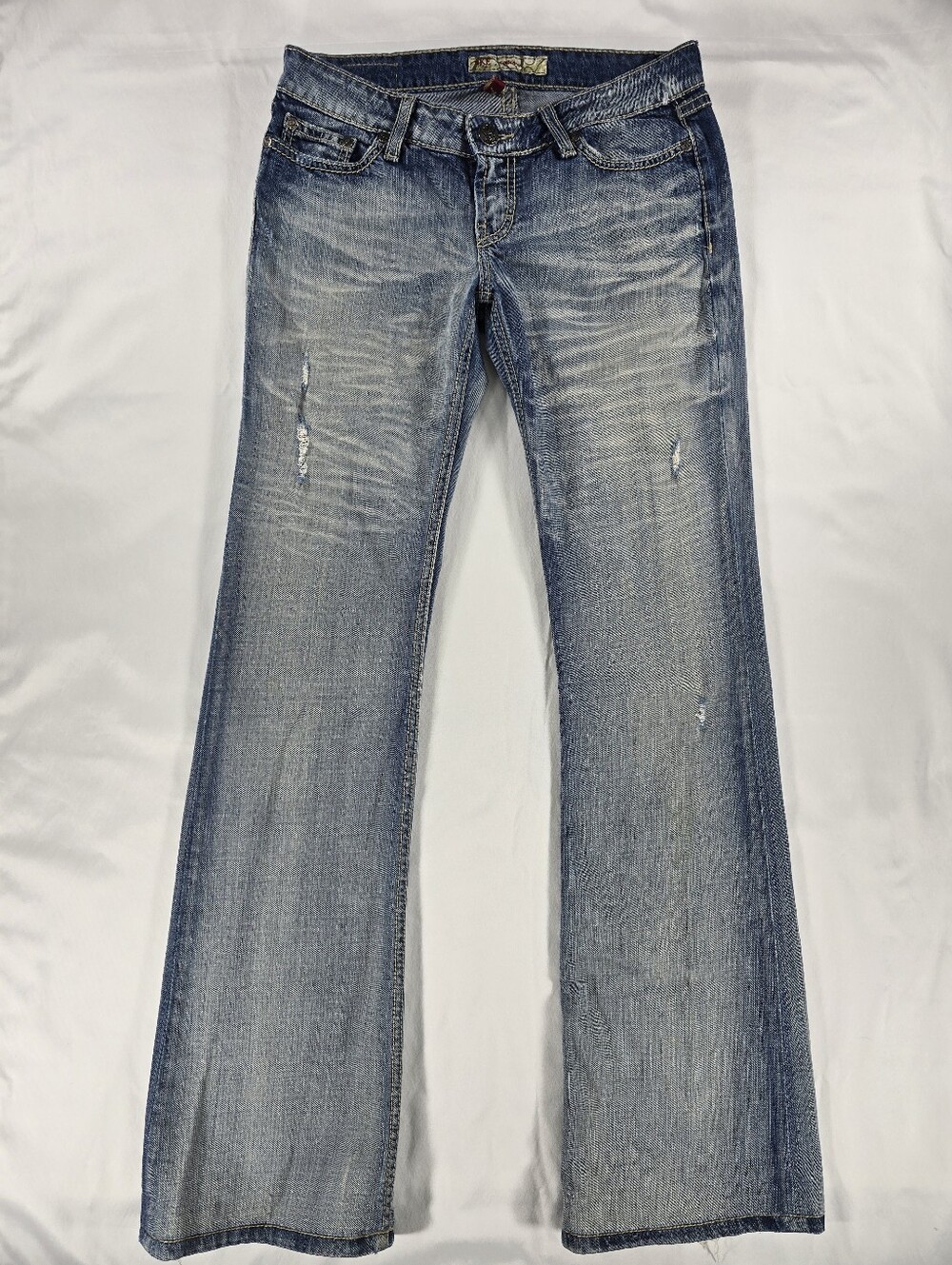 BKE Buckle Sabrina Low Rise Boot Cut Blue Jeans Women’s 27x34 Light Wash Stretch